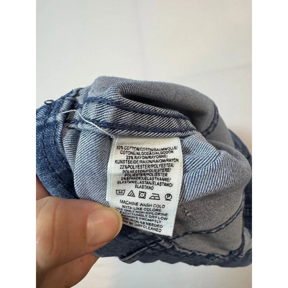 Boho Free People Denim Mini Skirt Womens 8 Blue Medium Wash‎ Seamed Back Zip